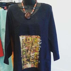 HAND PAINTED LINEN DRESS